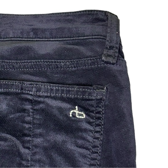 Rag And Bone Black Velvet Skinny Stretch Jeans Zipper Size 24 - Picture 9 of 14